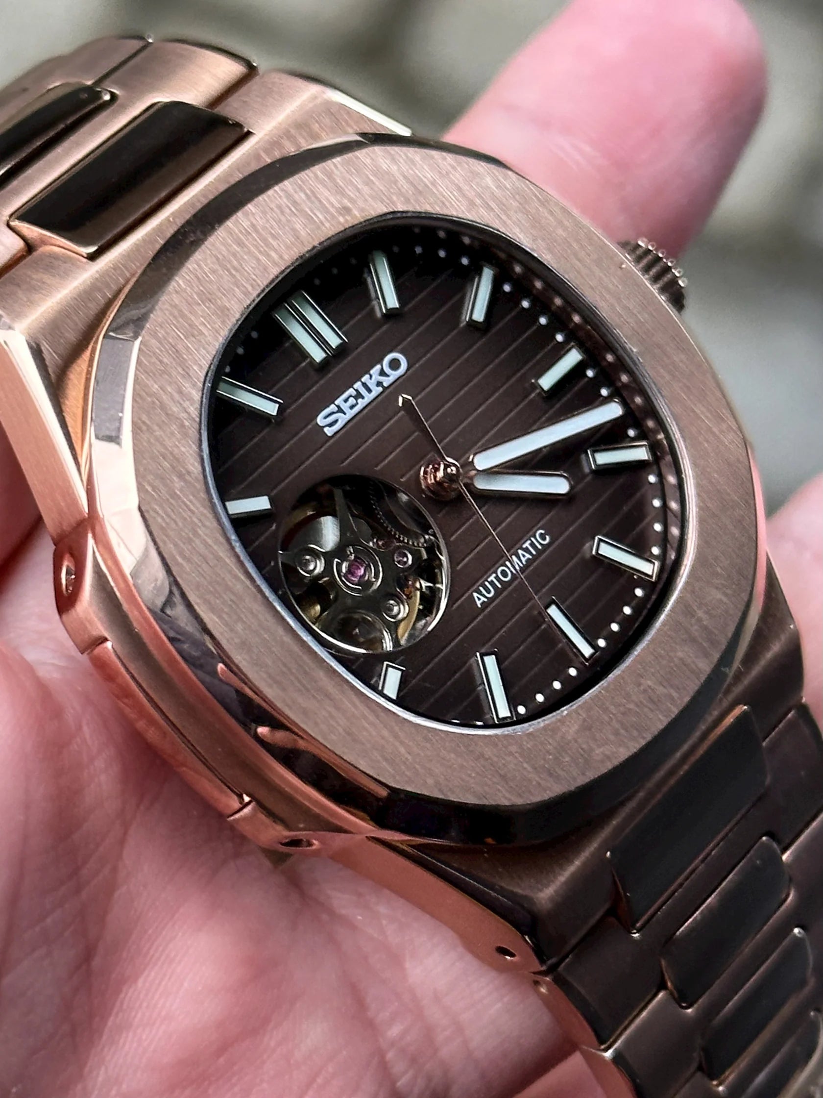NAUTILUS OPEN HEART ROSEGOLD CHOCOLATE
