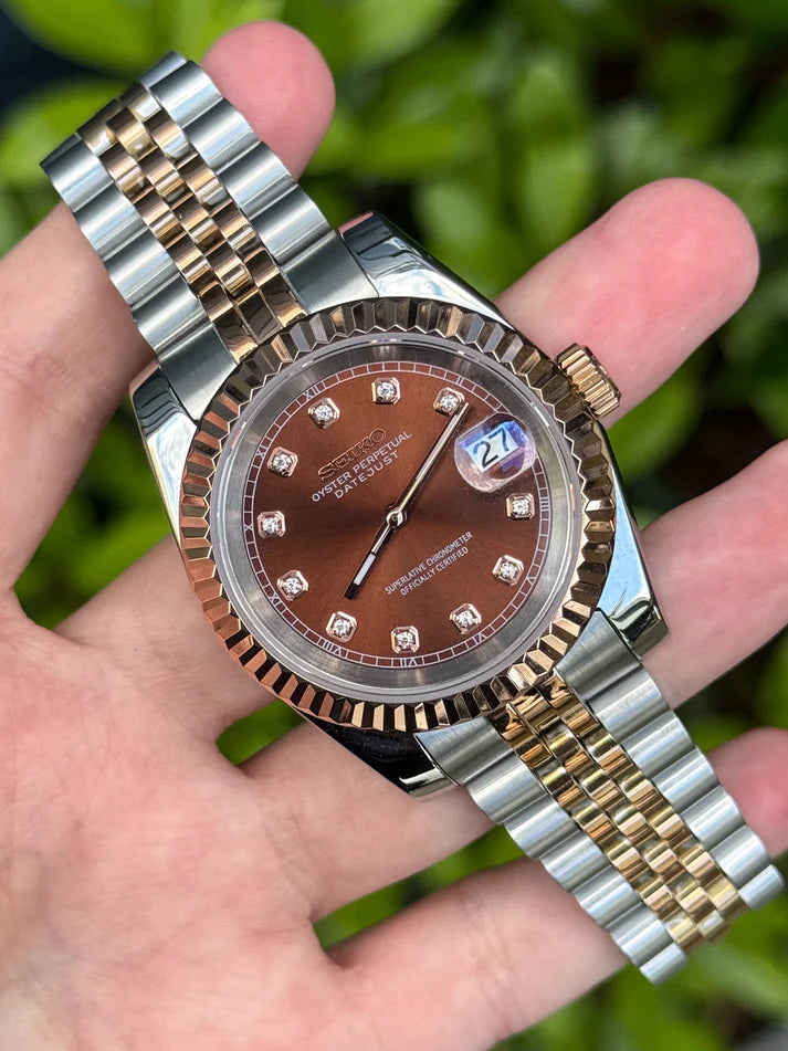 31mm DATEJUST ROSE GOLD CHOCO DIAMOND DIAL