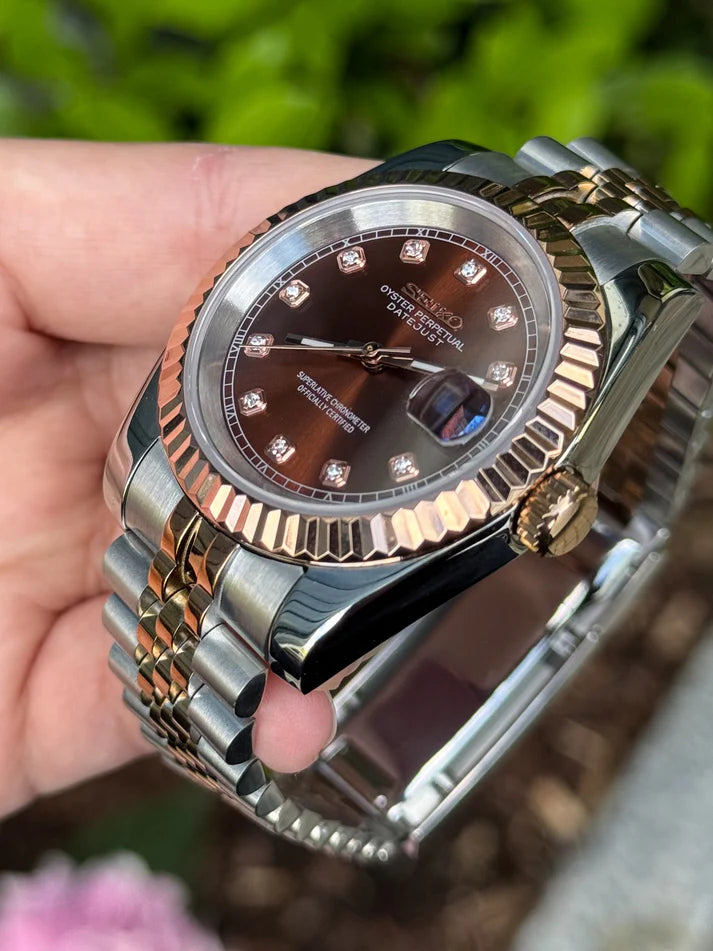 31mm DATEJUST ROSE GOLD CHOCO DIAMOND DIAL