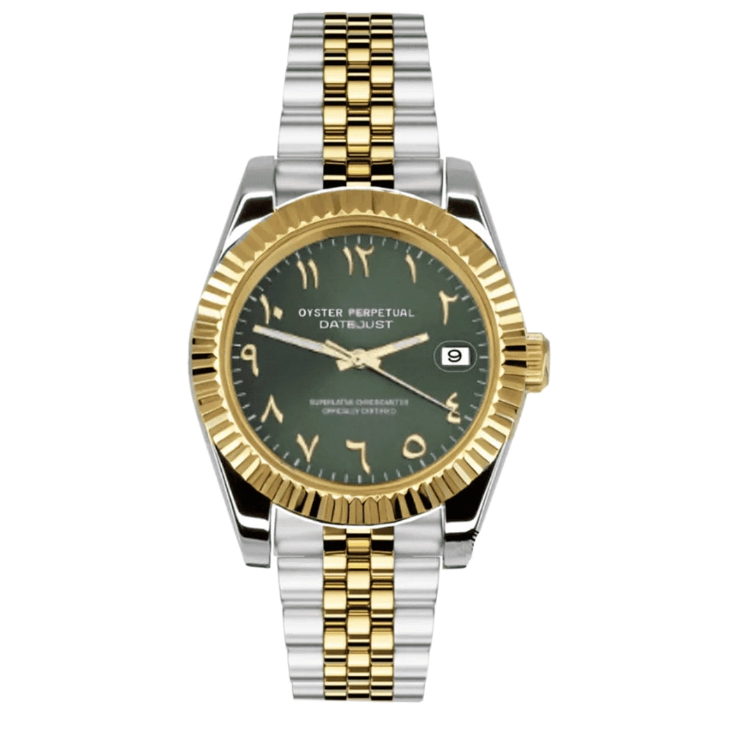 SEIKJUST MOD Silver Gold – Arabic Green — view 1