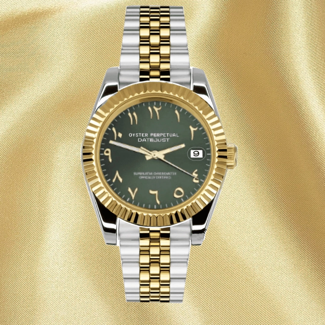 SEIKJUST MOD Silver Gold – Arabic Green — view 2
