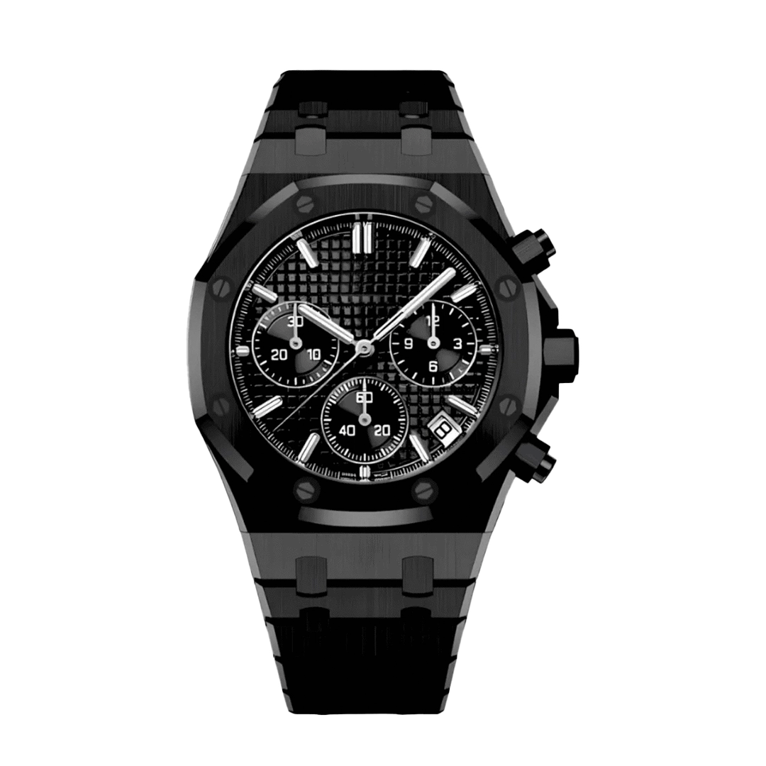SEIKOAK MOD Royal Oak Chronograph ALL Black — view 1