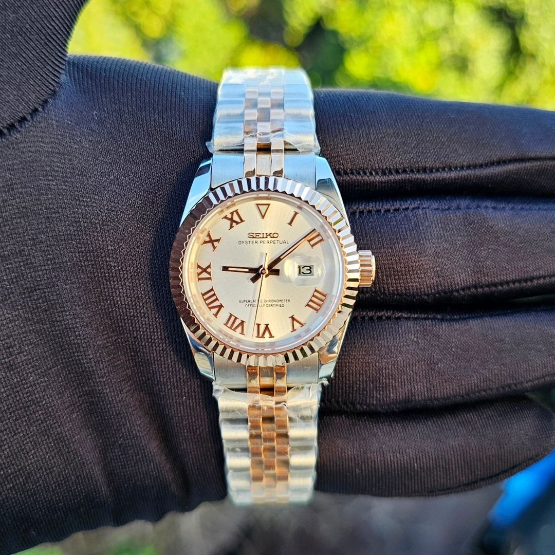 DATEJUST 31mm DUAL TONE ROSE GOLD WHITE ROMAN