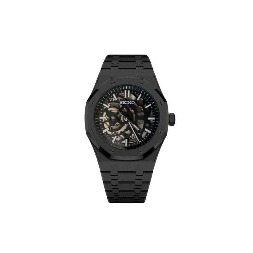 SEIKO MOD OAK SKELETON TACTICAL BLACK MEN'S WATCH