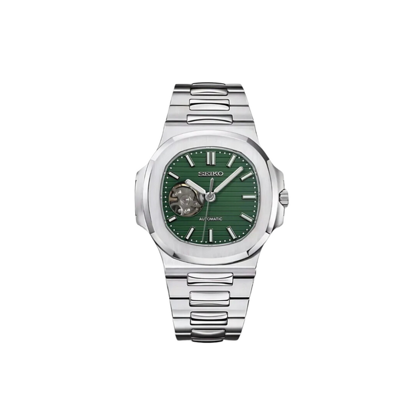 SEIKO MOD NAUTILUS SKELETON LEAF GREEN MEN'S WATCH