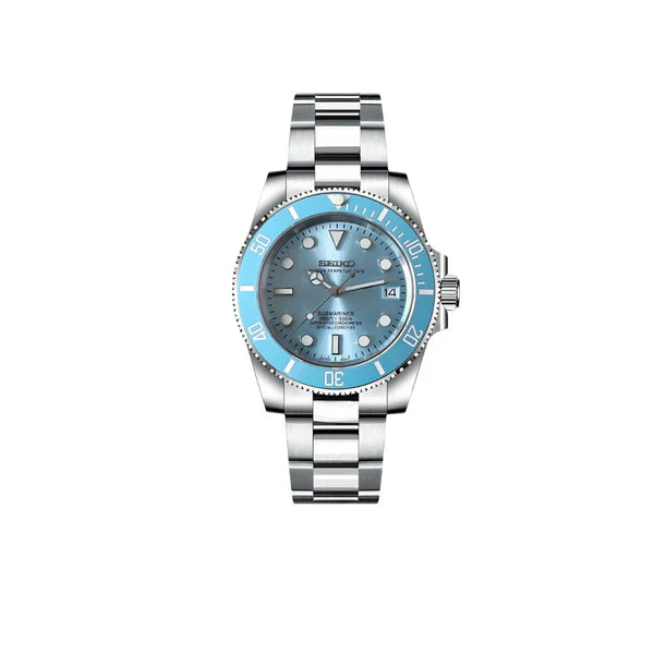 SEIKO MOD SUBMARINER TIFFANY BLUE MEN'S WATCH