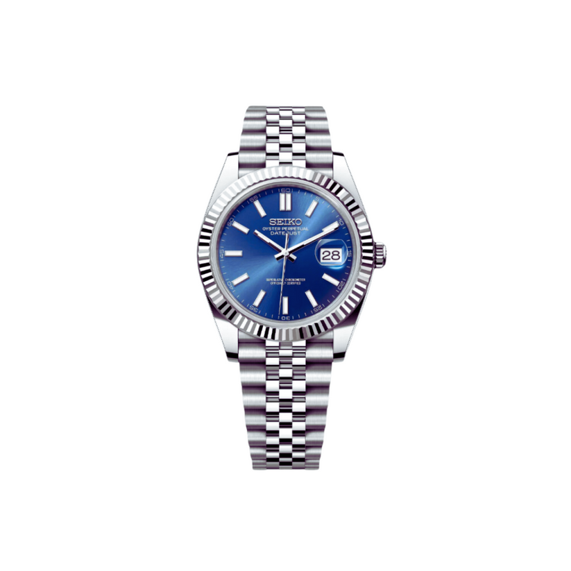 SEIKO MOD DATEJUST BLUE MEN'S WATCH