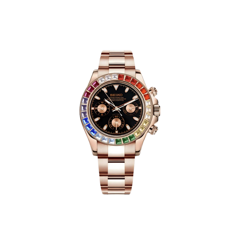 SEIKO MOD DAYTONA ROSEGOLD RAINBOW MEN'S WATCH