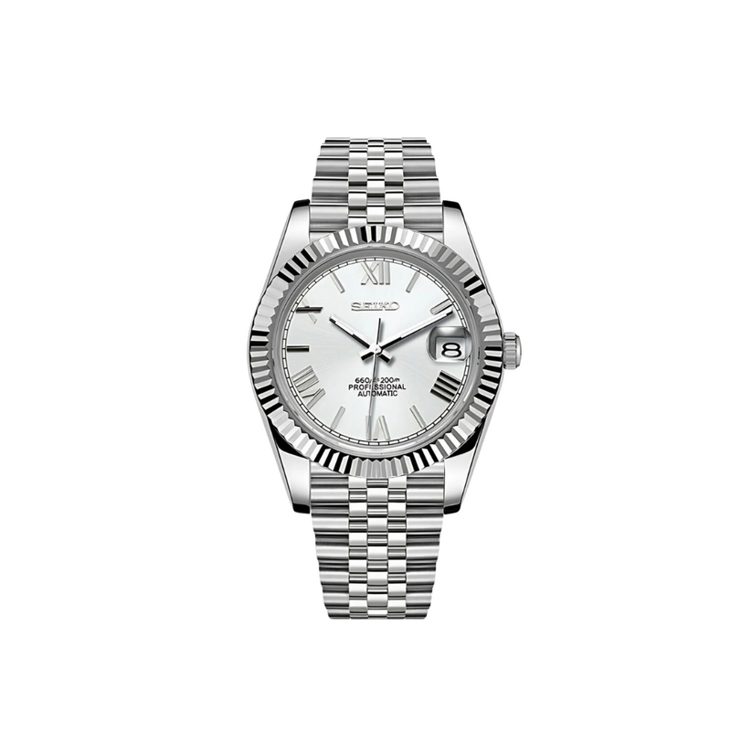 SEIKO MOD DATEJUST CLASSIC WHITE MEN'S WATCH