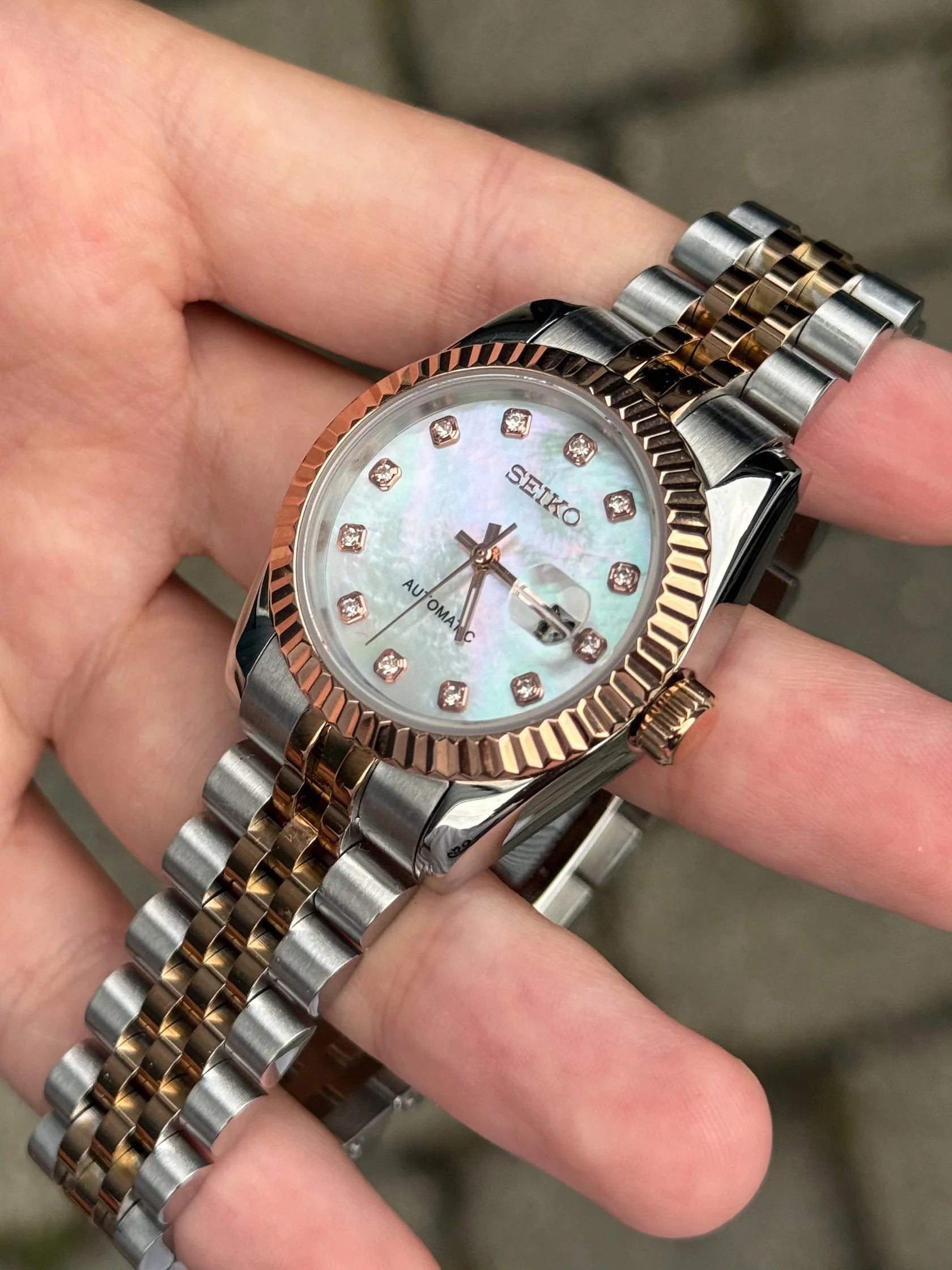 31mm DATEJUST ROSE GOLD PEARL DIAMOND