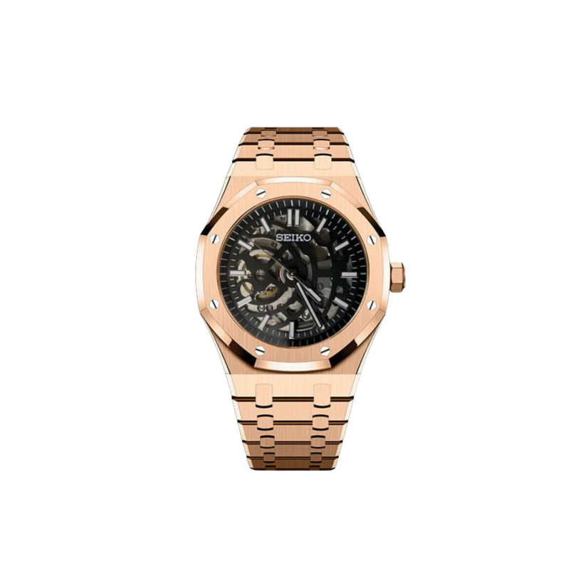 SEIKO MOD OAK SKELETON GOLD MEN'S WATCH