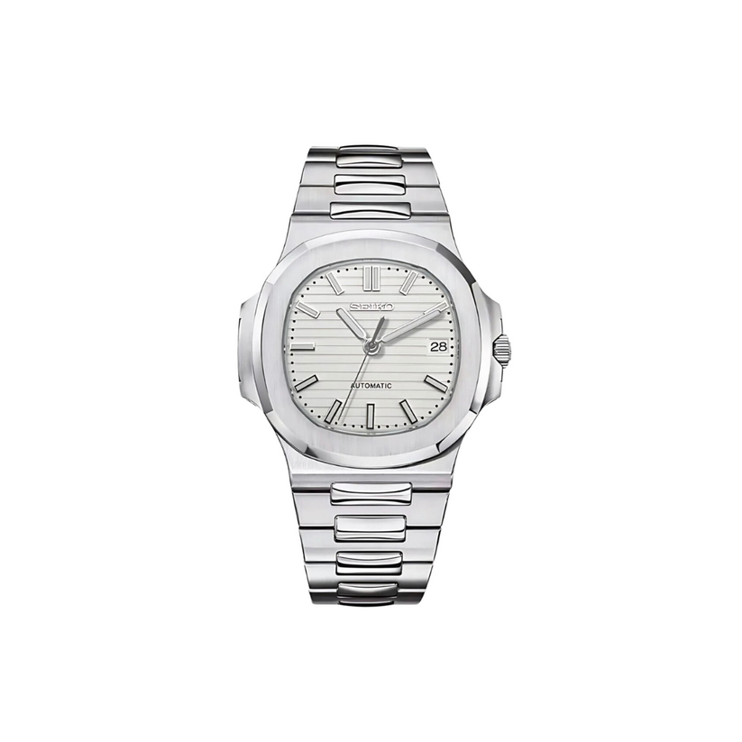 SEIKO MOD NAUTILUS WHITE MEN'S WATCH