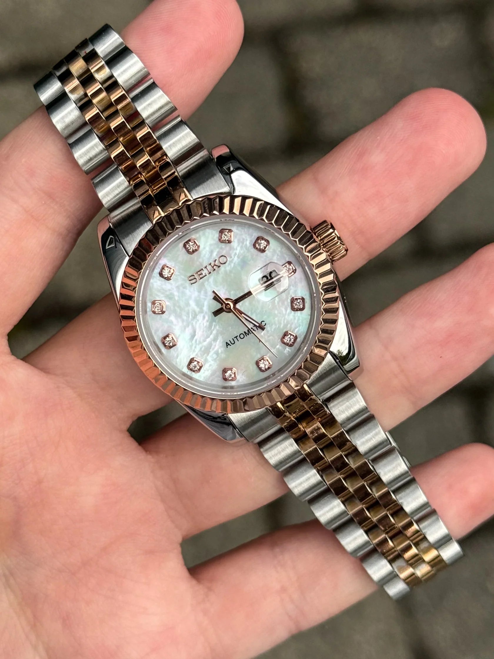31mm DATEJUST ROSE GOLD PEARL DIAMOND