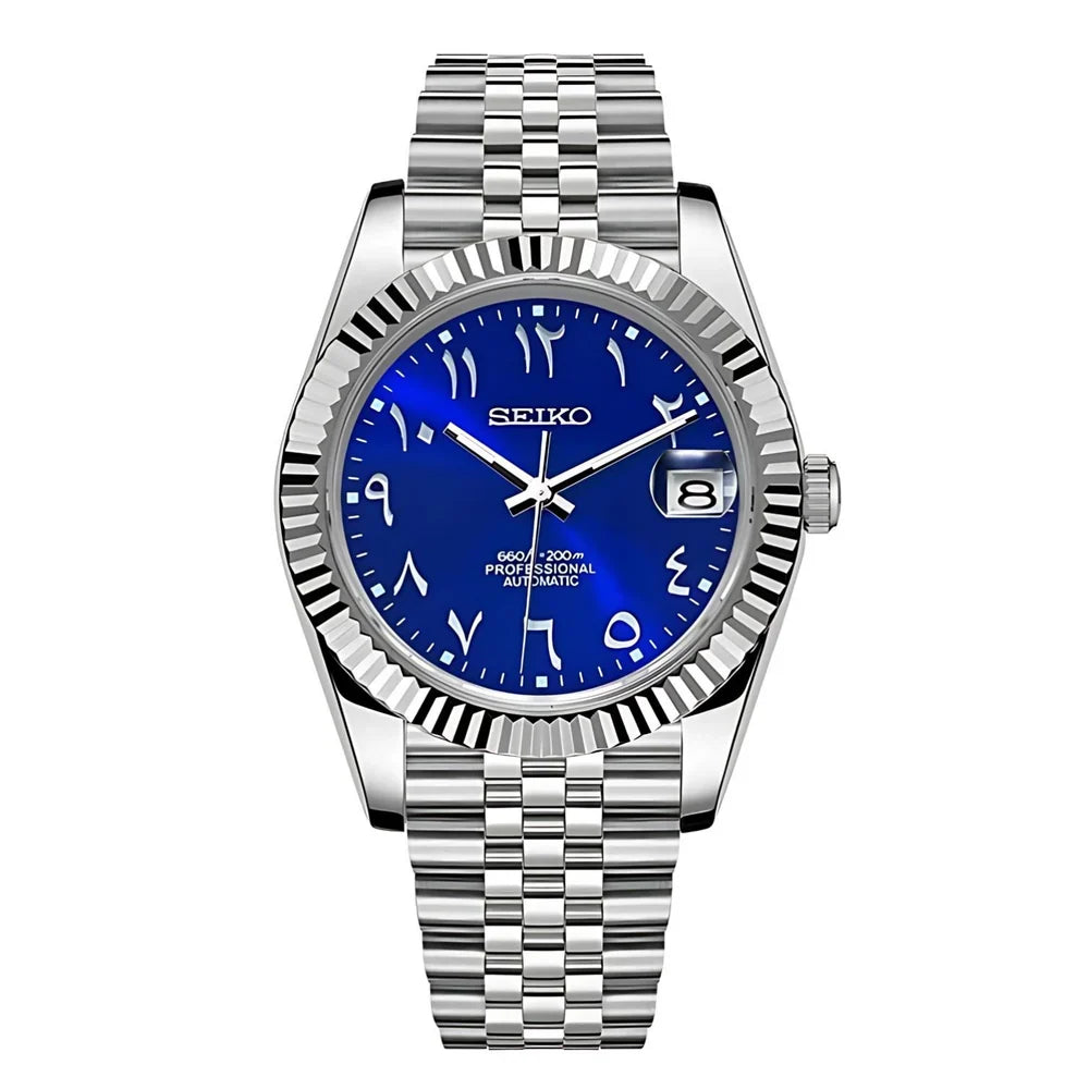 Seikojust | Sapphire Blue Arabic — Front view