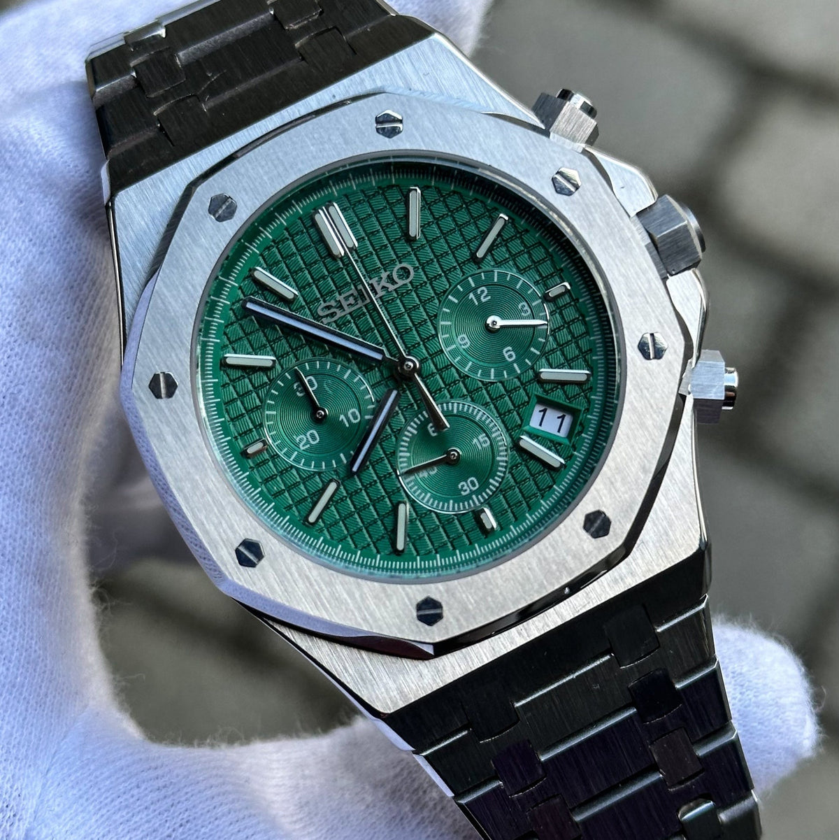 Seikoak | Chronograph Green — Detail 1