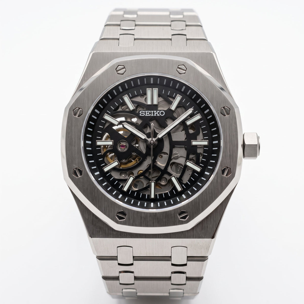 Seikoak | Skeleton Silver — Front view