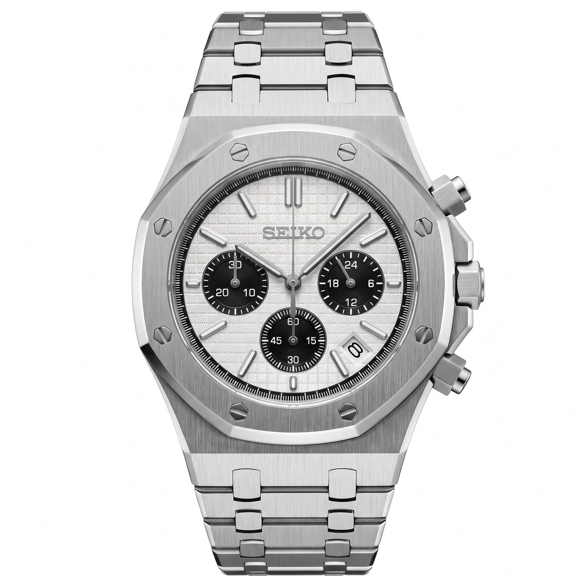 Seikoak | Chronograph Panda — Front view