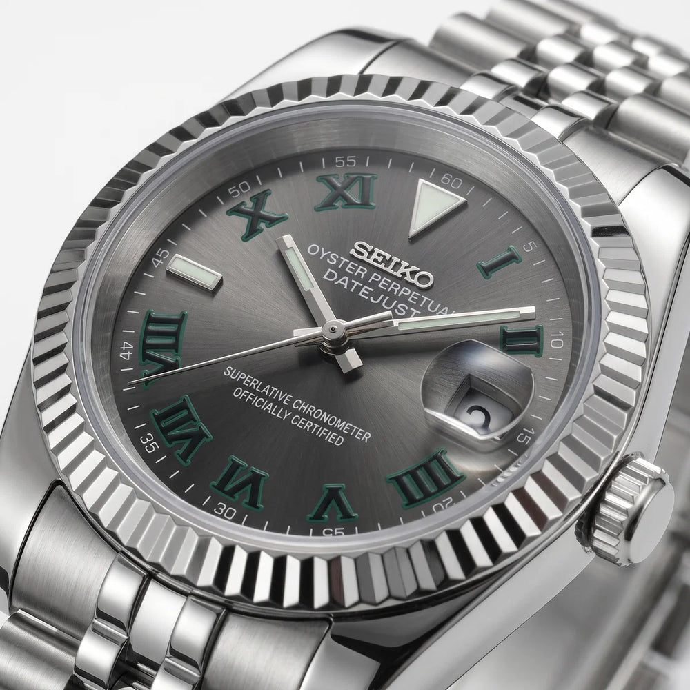 Close-up of a custom watch