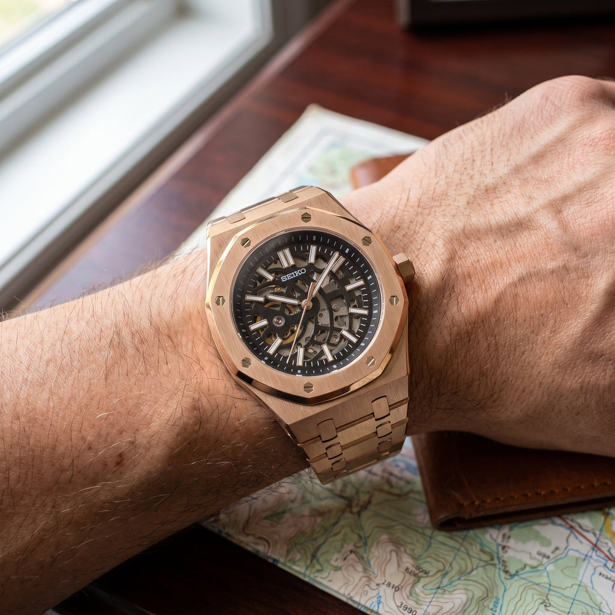 Seikoak | Skeleton Rose Gold — Detail 1
