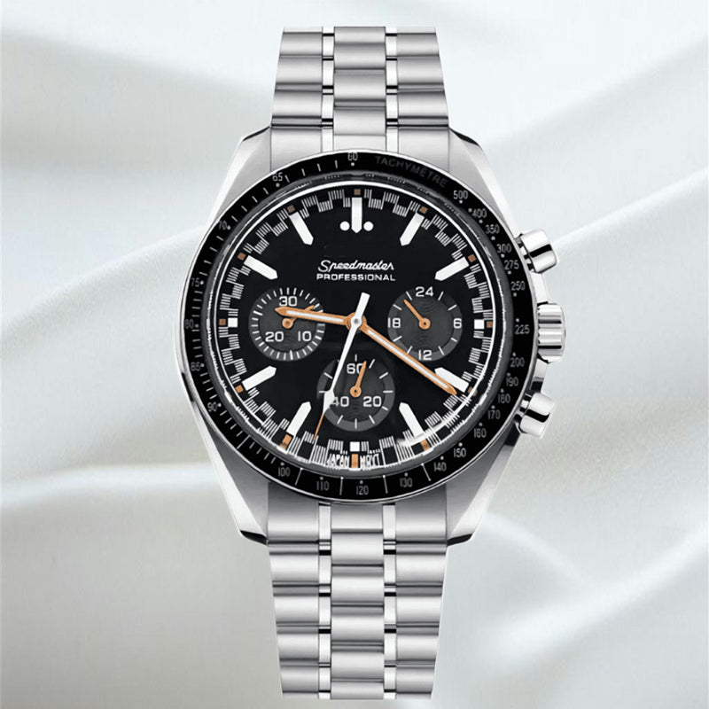 SEIKMOON MOD Speedmaster Moonwatch Black-Orange — view 2