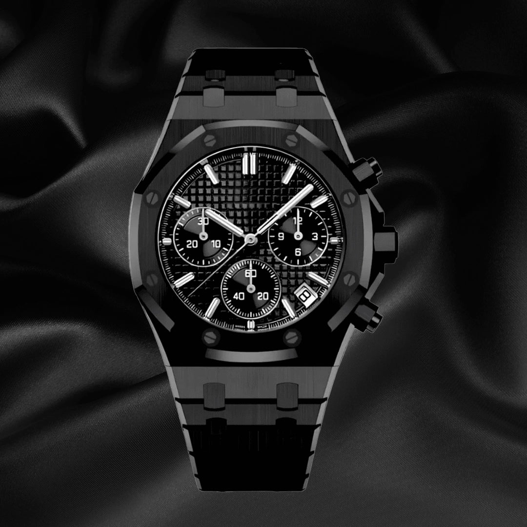 SEIKOAK MOD Royal Oak Chronograph ALL Black — view 2