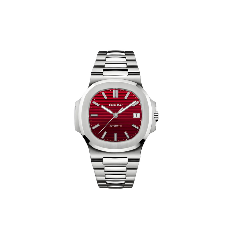 SEIKO MOD NAUTILUS RED MEN'S WATCH