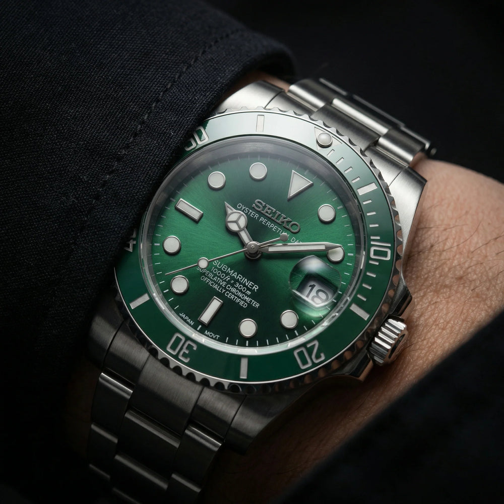 Close-up of a custom watch