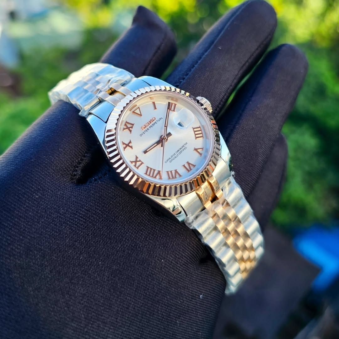 DATEJUST 31mm DUAL TONE ROSE GOLD WHITE ROMAN